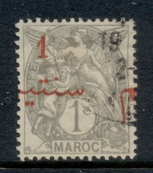 French Morocco 1911-17 Blanc 1c on 1c grey misplaced Opt