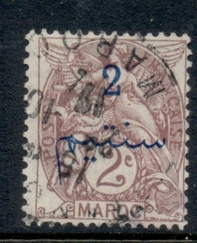 French Morocco 1911-17 Blanc 2c on 2c violet