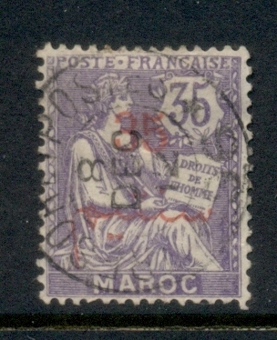 French Morocco 1911-17 Mouchon 35c on 35c violet