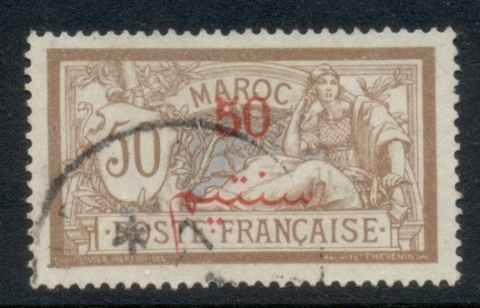French Morocco 1911-17 Merson 50c on 50c bistre-brown & lavender