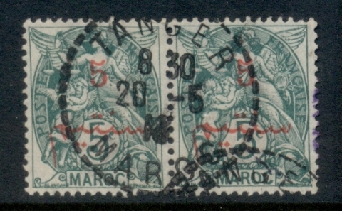 French Morocco 1911-17 Blanc 5c on 5c green