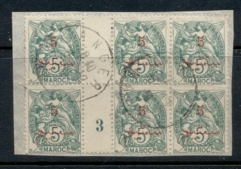 French Morocco 1911-17 Blanc 5c on 5c green