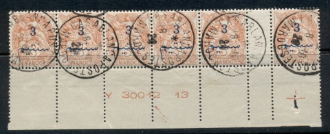French Morocco 1911-17 Blanc 3c on 3c orange margin str6