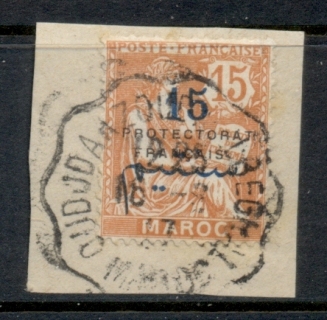 French Morocco 1914-21 Mouchon 15c on 15c orange Surch, Opt Protectorat Francais