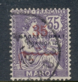 French Morocco 1914-21 Mouchon 35c on 35c violet Surch, Opt Protectorat Francais