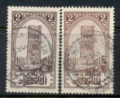 French Morocco 1923-27 Pictorials 2c 2xshades