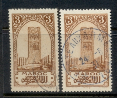 French Morocco 1923-27 Pictorials 3c 2xshades