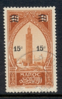 French Morocco 1930 Pictorial Surch 15c on 40c