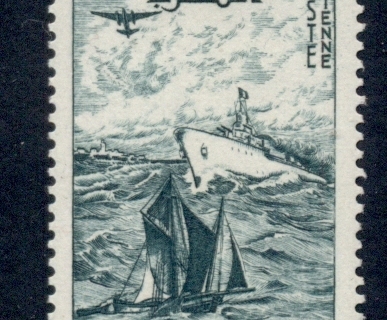 French Morocco 1954 Airmail Naval Vessel & Sailboat