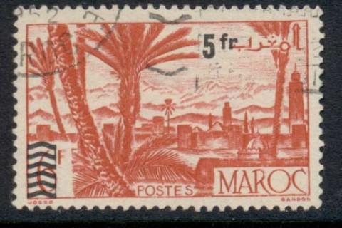 French Morocco 1951 Surcharge 5f on 6f