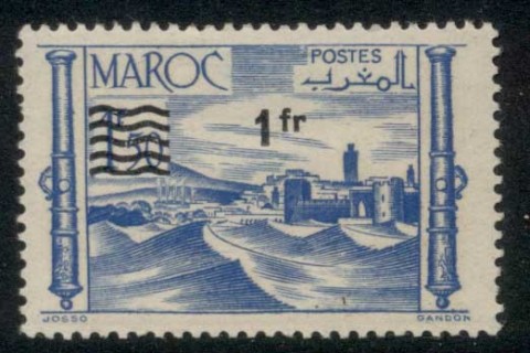 French Morocco 1954 Surcharge 1 f on 1.50f