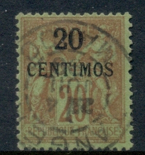 French Morocco 1891-1900 Peace & Commerce 20c on 20c red on green