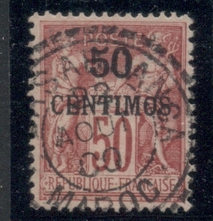 French Morocco 1891-1900 Peace & Commerce 50c on 50c carmine on rose TyII