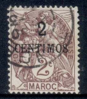 French Morocco 1902-10 Blanc 2c on 2c violet brown