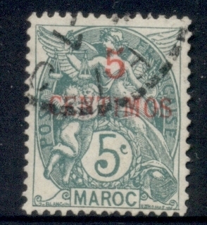 French Morocco 1902-10 Blanc 5c on 5c green