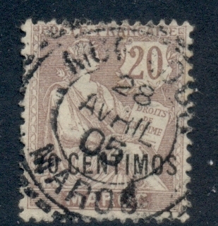 French Morocco 1902-10 Mouchon 20c on 20c brown violet