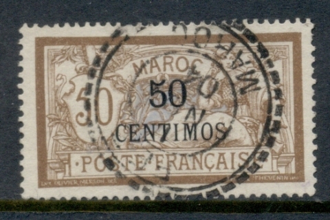 French Morocco 1902-10 Merson 50c on 50c bistre-brown & lavender