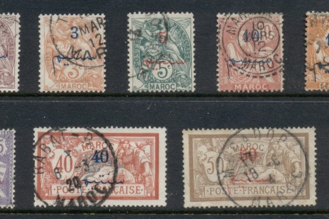 French Morocco 1911-17 Blanc, Mouchon, Merson Surcharges