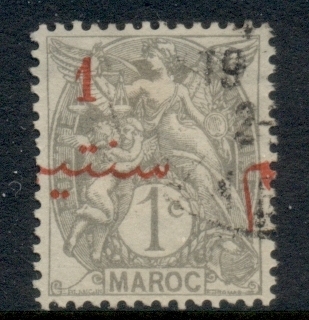 French Morocco 1911-17 Blanc 1c on 1c grey misplaced Opt