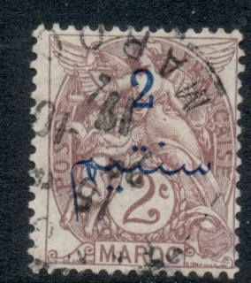 French Morocco 1911-17 Blanc 2c on 2c violet