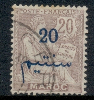 French Morocco 1911-17 Mouchon 20c on 20c violet