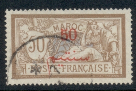 French Morocco 1911-17 Merson 50c on 50c bistre-brown & lavender