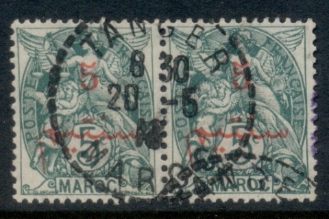 French Morocco 1911-17 Blanc 5c on 5c green