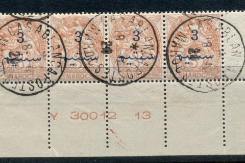 French Morocco 1911-17 Blanc 3c on 3c orange margin str6