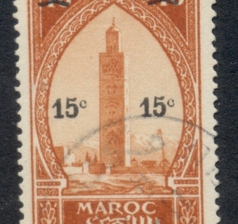 French Morocco 1930 Pictorial Surch 15c on 40c