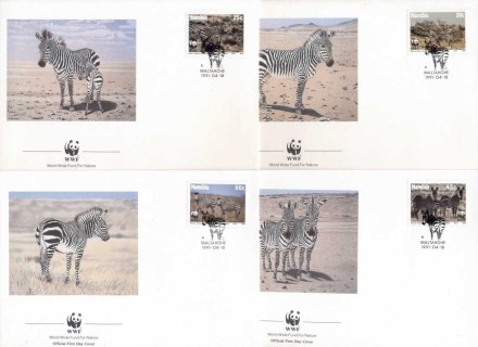 Namibia-1991 WWF Hartmann's Mountain Zebra FDC