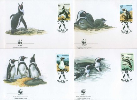 Namibia-1997 WWF Jackass Penguin 4x FDC