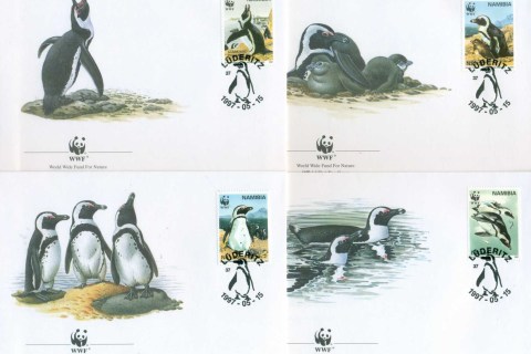 Namibia-1997 WWF Jackass Penguin 4x FDC
