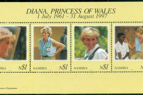 Namibia-1998 Princess Diana in Memoriam, Diana with the Red Cross MS