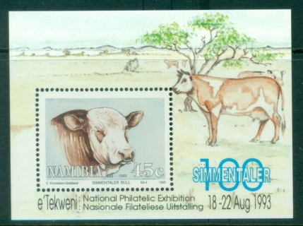 Namibia-1993-The-100th-Anniversary-of-Simmentalar-Cattle-in-Namibia-MS-MUH