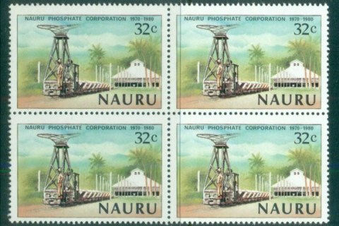 Nauru-1980-Phosphate-Trains-Blk4-MUH