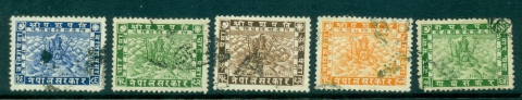 Nepal-1929-35-Asst-5-FU-lot35028