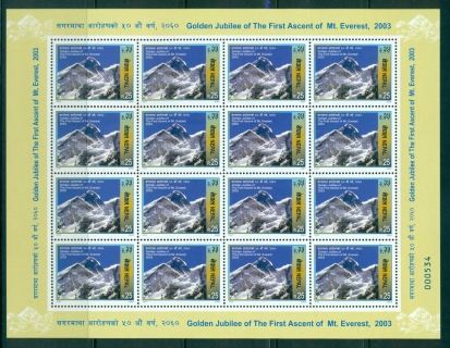 Nepal-2003-Ascent-of-Everest-Anniv-Sheetlet-MUH-lot35023