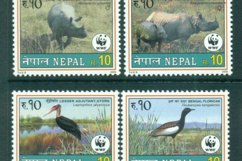 Nepal-2000 WWF Wildlife, Rhino, Birds