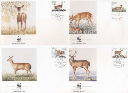 Netherlands-Antilles-1992 WWF White-tailed Deer FDC