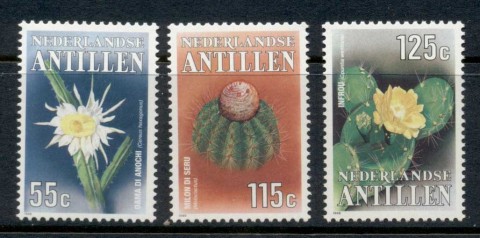 Netherlands-Antilles-1988-Cacti-Flowers-MUH