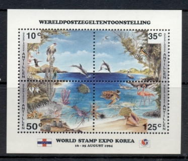 Netherlands-Antilles-1994-Philakorea-Marine-Life-MS-MUH