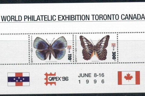 Netherlands-Antilles-1996-CAPEX-Butterflies-MS-MUH