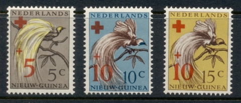 Netherlands-New-Guinea-1955-Red-Cross-Bird-of-paradise-MUH