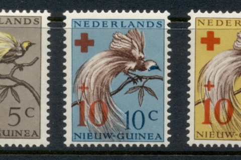 Netherlands-New-Guinea-1955-Red-Cross-Bird-of-paradise-MUH