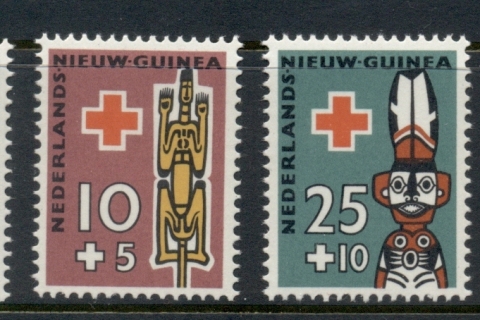 Netherlands-New-Guinea-1958-red-Cross-Ancestral-Images-MUH