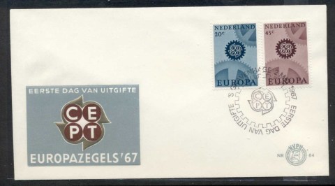 Netherlands-1967-Europa-Cogwheels-FDC