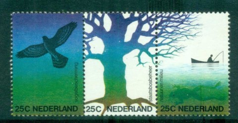 Netherlands-1974-Birds-Forestry-Str-3-MUH-lot76740