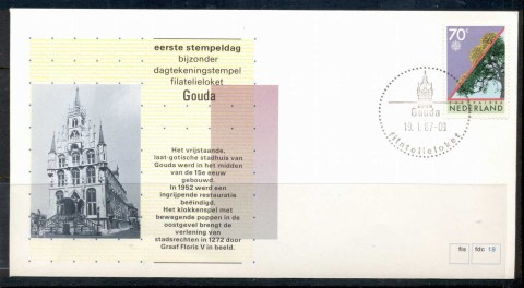 Netherlands-1987-18-Town-Cancel-Gouda-FDC