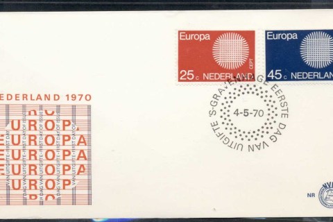 Netherlands-1970-Europa-Woven-Threads-FDC