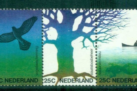 Netherlands-1974-Birds-Forestry-Str-3-MUH-lot76740